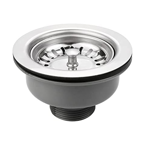 inodiref Stainless Steel Kitchen Sink Basket Strainer Plug Waste Kitchen Sink Accessories Thickened Design, High Temperature Resistance, 1½" Fit for Sink Hole Size 83 - 90 mm Cover