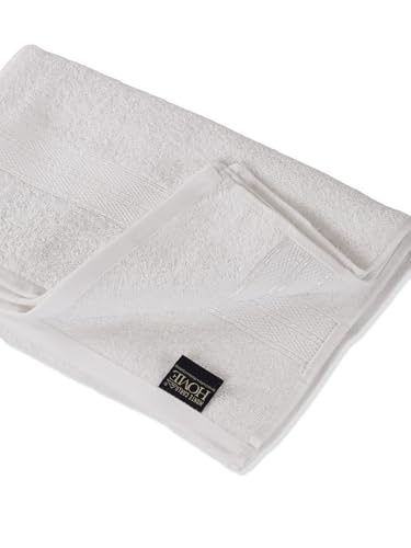 Image of Monte Carlo Essential 100% Cotton Bath Towel | 400 GSM Lightweight & Quick Dry | Soft Absorbent Large Towel 75x150 cm | Skin Friendly Daily Use Bathroom Towel for Men & Women (Jasper) | White