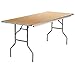 Flash Furniture 30'' x 72'' Rectangular HEAVY DUTY Birchwood Folding Banquet Table with METAL Edges and Protective Corner Guards