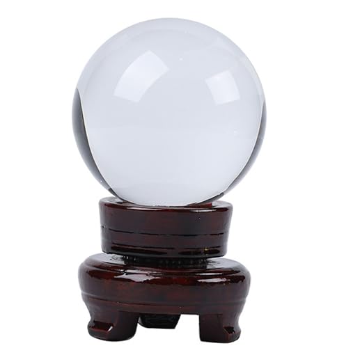 Clear Crystal Ball with Stand,Large Handcrafted Photography Crystal Ball, Glass Orbs Magical Accessory for Home & Party Decor Gi