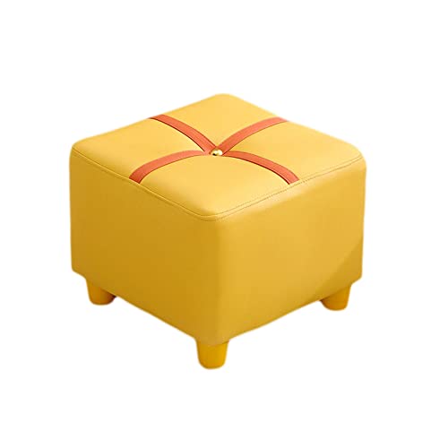 Poufs pour la chambre en technologie tissu compact et jaune - 2