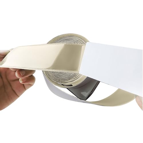 Image of 1.5 inch x 1 Yards Light Beige Wide Hook and Loop with Self Adhesive Tape Strong Sticky Back Roll Nylon Heavy Duty Strips Excellent Grip Fabric Softener for Home Office School Car Craft Organizer