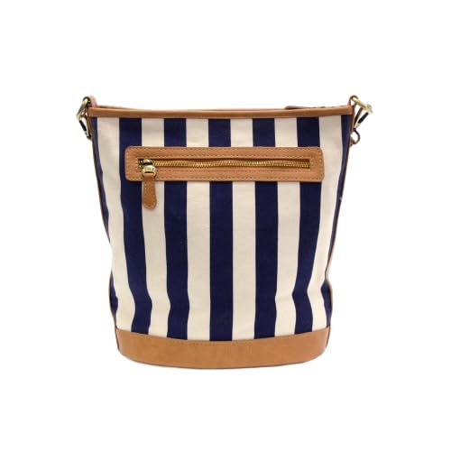 Joy Susan Women's Fashion Purse Awning Stripe Bucket Canvas Bag Hand Bag3