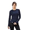 ALPIN LOACKER 100 Merino Langarmshirt Damen 230g/m2 I Feinste Merinowolle Unterwäsche I Langarm Wandershirt für Outdoor und Sport, Navy M