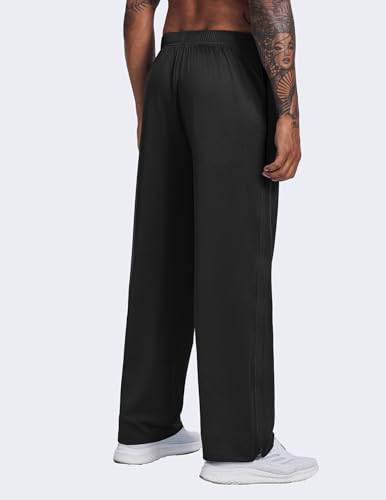 PINSPARK Jogginghose Herren Reha Hose Lange Atmungsaktiv Sporthose Yogahose mit Tachen Trainingshose Outdoor Funktionshose Alles schwarz M