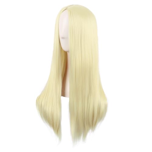 Image of MapofBeauty 28 Inch Women Special Long Straight Synthetic Wig (Light Gold) | 70 cm Wig