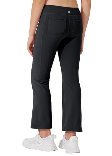 Willit Girls' Fleece Lined Pants Yoga Crossover Leggings Bootcut Thermal Winter Pants Water Resistant2