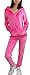 Produktbild Emma & Ashley Design Trainingsanzug Damen 2-teilig Sportswear Velours Kapuzen-Sweatshirt Langarm und Jogginghose Freizeitanzug S-XXL, Fuschia Fluo, 42