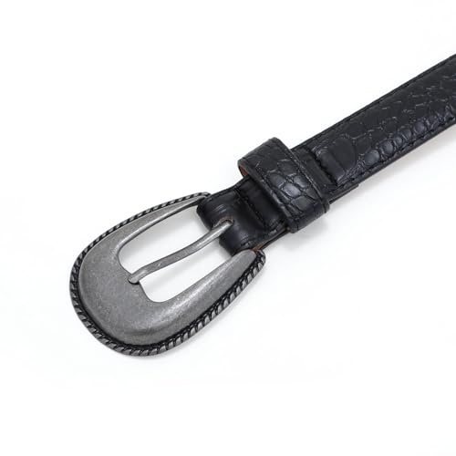 Western Belts for Woman Vintage Cowgirl Leather Belt for Jeans Pants with Sliver Buckle4