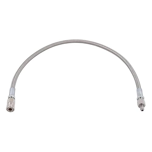 TUXING Pcp Paintball Airsoft Fill Whip Hose Extension 4500 Psi PCP - 24 inch Stainless Steel Charging System with Quick Disconnect