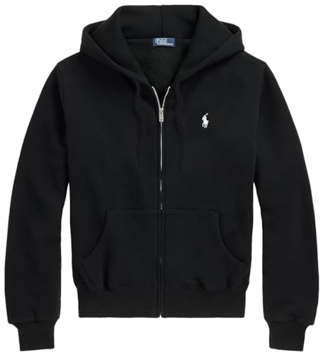 POLO RALPH LAUREN Womens Full Zip Hoodie (XS, Black) at Amazon