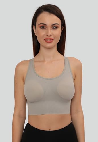 Image of GLAMORAS Women's Sports Bra for Women | Padded Racerback | Low Impact Active Wear | Gym, Workout, Jogging, Fitness & Yoga | Non Wired Back Hook | Nylon Spandex | M-2XL