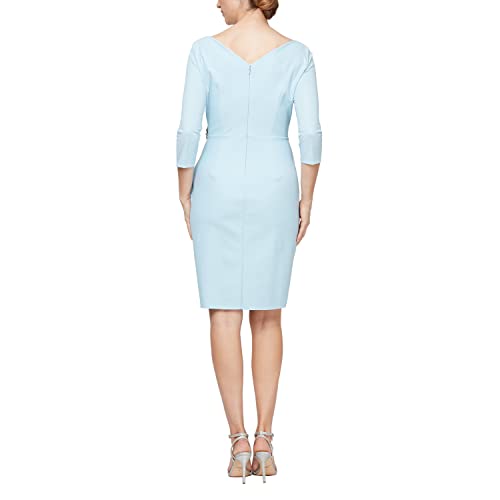 Image of Alex Evenings Women's Slimming Short Sheath 3 /4 Sleeve Cocktail Dress, Wedding Guest