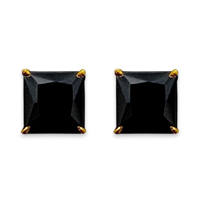 Image of ACCESSHER Gold-Tone Square Contemporary Stud Earrings | Fashion Jewellery, Valentine Gift for Girlfriend | Trendy Earrings for Women and Girls