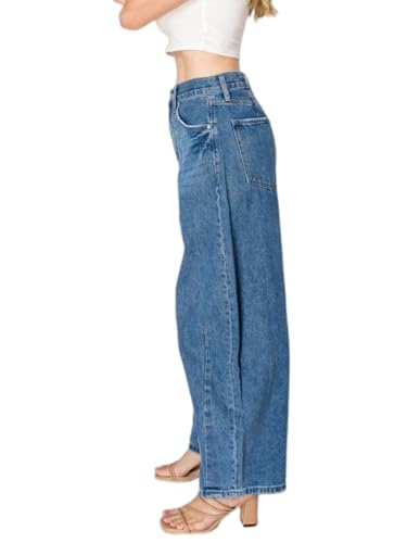 ONESO Womens Barrel Jeans Comfy Mid Rise Barrel Baggy Jeans Y2K Boyfriend Loose Balloons Jean Plus Size Relax Fit3