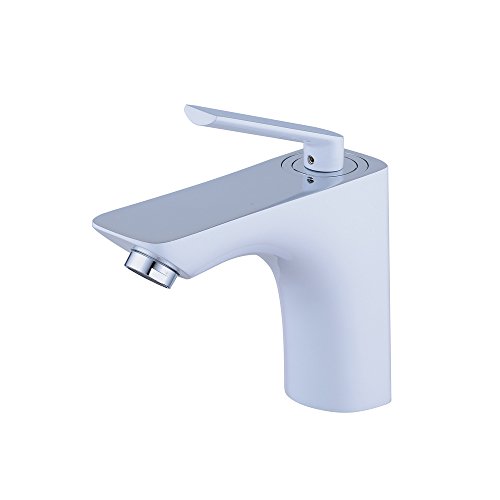Robinet mitigeur tout en cuivre blanc et noir avec sortie valve céramique