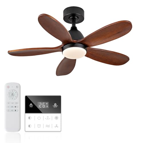 Benicefun 36 Inch Solid Wood Ceiling Fans With Lights, Remote