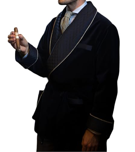 Men Smoking Jackets & Robes Quilted Jacket Blue Velvet Coats Hosting Dinner Party Wear Jacket2