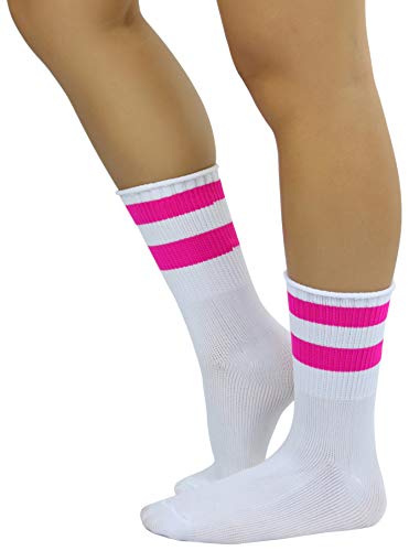 Image of ToBeInStyle Women's Acrylic Ankle Hi With Double Stripe Top Crew Fun Athletic Socks