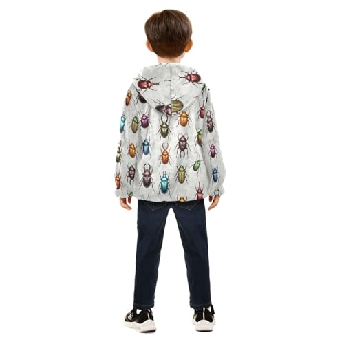 Cartoon Beetle Kids Comfy Soft Fleece Jacket with Polar Fleece Lining 3T4