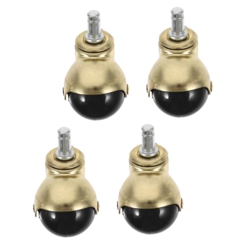 POPETPOP 4個 金色ボールキャスター 耐久性ステンレス製 万向転 静音家具キャスター オフィスチェア交換用カートホイール