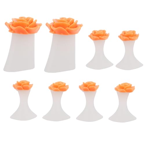 IWOWHERO Silicone Toe Separators Flowers 8 Pack Toe Stretcher for Women Nail Art Tool Pedicure Accessories Prevents Ingrown Nails Comfortable