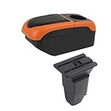 DPEDFVXVMR Reposabrazos para Peugeot 206 206cc Caja Almacenamiento Piezas para Coche Descapotable Accesorios Actualización Dedicados El Interior Cojín Reposabrazos(S1 Black-Orange 6USB)