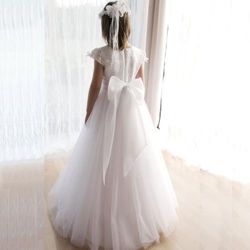 Holy First Communion Ivory Lace Tulle Wedding Party Flower Girls Dresses 1-12 Years4