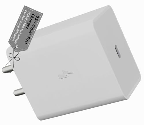 Image of HANYCONY 25W Type-C Super Fast Charging Adapter for Samsung Galaxy A36 A35 A26 A16 A06 - Fast Charger for 5000mAh Devices (No Cable Included) | Original Rapid Charging (White)