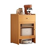 Saugroboter Ständer Halter Vakuum-Aufbewahrung Roboterschrank, Möbel Für Wohnakzente, Versteckter Schrank für Saugroboter mit Türen und Schubladen(Wood Color)