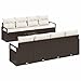 vidaXL Gartensofa-Set mit Kissen 9 pcs Braun und Creme Poly-Rattan, Garten- und Terrassensofas, langlebig, modern, modulares Design, UV-beständige Materialien, ideal für den Außenbereich