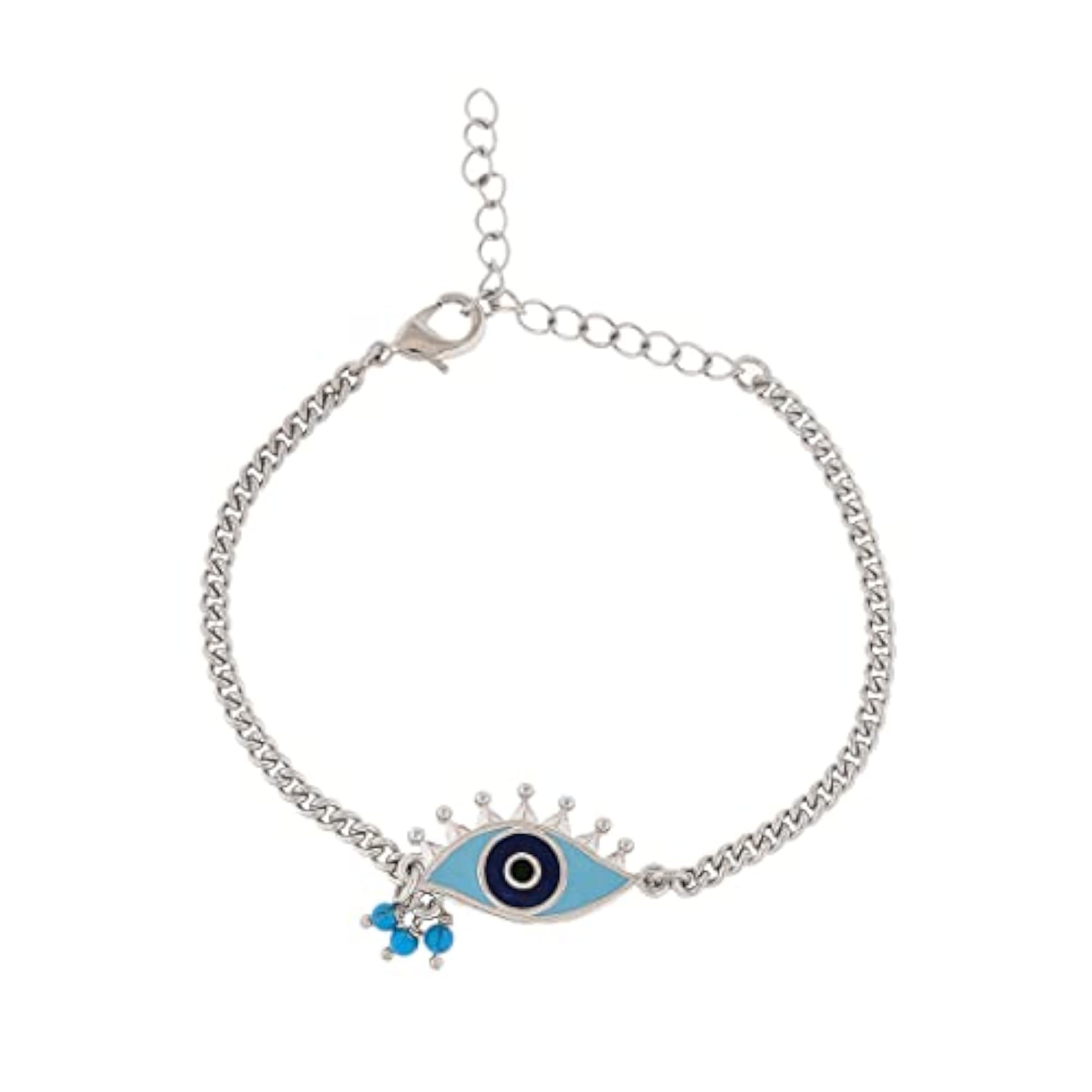 Evil Eye Oxidized Chain Bracelet for Protection