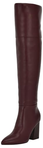 NINE WEST Pare, Bota sobre la Rodilla Mujer, Rojo Oscuro 600, 36 EU