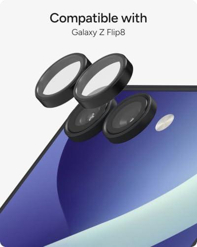 Image of ZAGG Glass Elite Samsung Galaxy Z Flip8 Camera Lens Protector | Anti-Reflective, 5X Stronger Impact & Scratch Resistant Aluminosilicate Glass - Easy Installation, Smudge-Free Surface