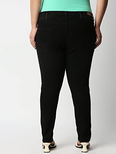 Image of HIGH Star Women Plus Size Black Slim-Fit Stretchable Jeans