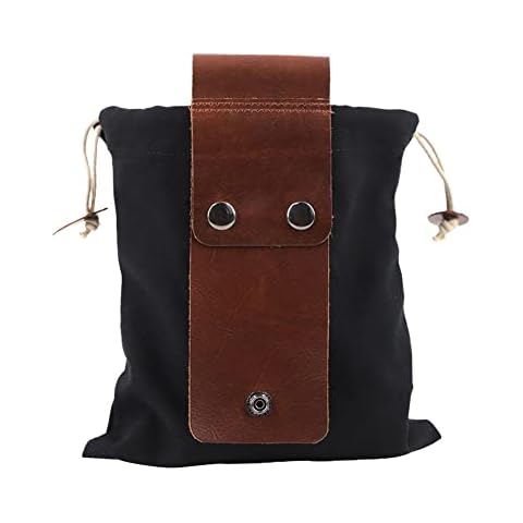 Foraging Bag Collapsible Canvas Foraging Pouch for Vegetable Harvest Garden Fruit, Outdoor Hands-Free Foraging Bag, Leather Waist Packs Bushcraft Bag Cover