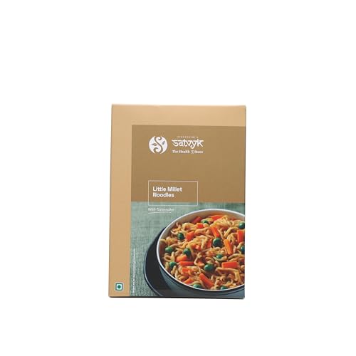S Siddhagiri's SATVYK THE HEALTH re STORE Little Millet Noodles (175gm) - with Tastemaker | No Maida | Ready to Cook Instant Millet Noodles | High Pla