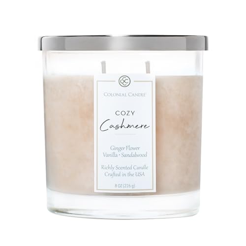 Colonial Candle Cozy Cashmere Scented Candle Jar, Highly Fragranced Candles for Home...