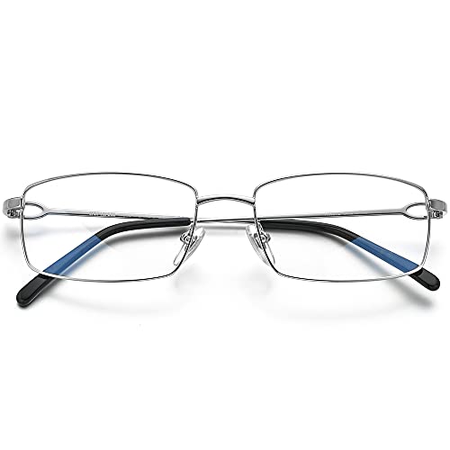 Image of HEPIDEM Vintage Style Rectangular Metal Eyeglasses for Men,New Retro Square Optical Glasses Frame