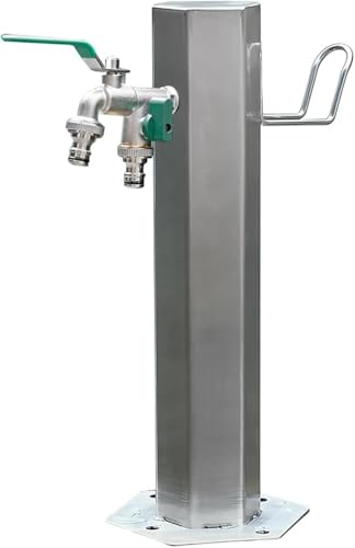 Columna de agua de jardín al aire libre grifo independiente con soporte para colgar manguera para fuente de jardín y uso al aire libre
