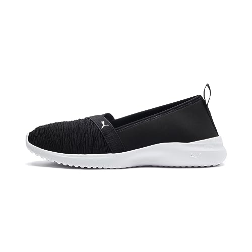 PUMA Damen Adelina Sneaker, Black Silver, 42 EU