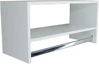Cabideiro De Parede Arara Em Mdf Branco Com Nicho 60cm