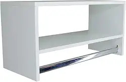 Cabideiro De Parede Arara Em Mdf Branco Com Nicho 60cm