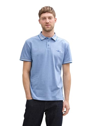 Tom Tailor Herren 1045629 Poloshirt, 37705-Sapphire Blue Two Tone Pique, XL