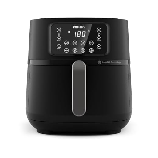 Philips Airfryer 5000 Connected Series – 16 Arten der Zubereitung, 7,2 l Fassungsvermögen, Rapid Air Technologie für gesunde Mahlzeiten, energiesparend, leicht zu reinigen (HD9285/90)