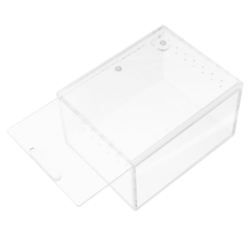 SEWACC Terrario Acrílico Transparente para Reptiles Caja de Cría Segura para Mascotas Pequeñas Suministros para Reptiles Ventilación y Espacio Adecuado Adecuado para Geckos Arañas y