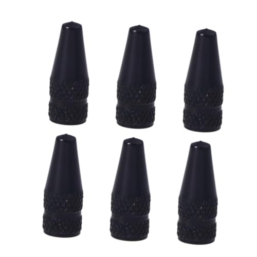 Totority 6 Pcs Tapones de Válvula Francés Aluminio Negro Antiarrastre miniatura 1