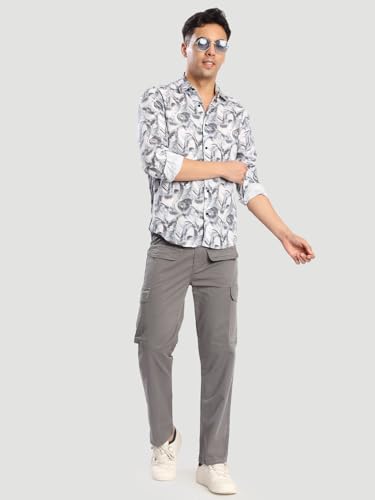 Image of BENE KLEED Men's Abstract Print Cotton Blend Shirt | Spread Collar | Full Sleeves | Tailored Fit |