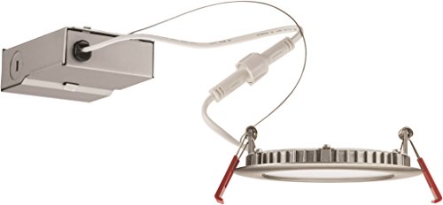 Lithonia Lighting WF4 LED 3000K BN M6 4-Inch Dimmable with Thin LED Module Recessed Ceiling Downlight, 675 Lumens, 120 Volts, 10 Watts, Wet Listed, Brushed Nickel