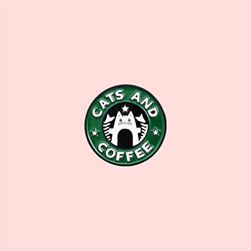 Cats Coffee Enamel Pin Cat Cafe Brooches Badges Bag Jeans shirt Bag Cute Brooches Lapel Pin Buckle Cute Animal Jewelry Gift for Friends4